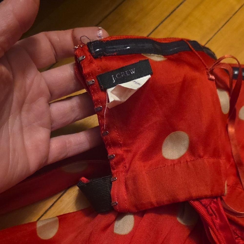 Buy 2 Get 1 FreeRARE Vintage Sample J. Crew Strapless Silk Organza Polka Dot 4 6 - Picture 10 of 16